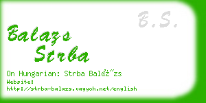 balazs strba business card